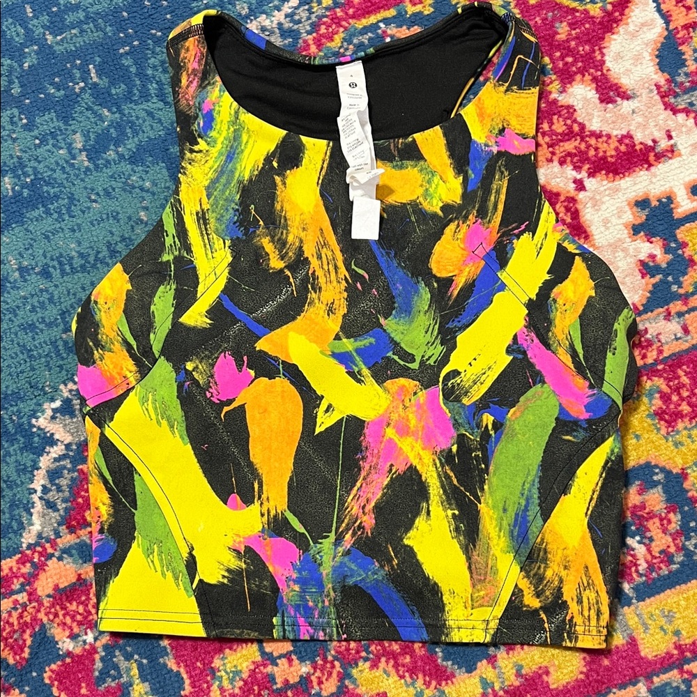 Lululemon Wunder Train racerback tank top size 4 Multicolor sports bra - Picture 2 of 7
